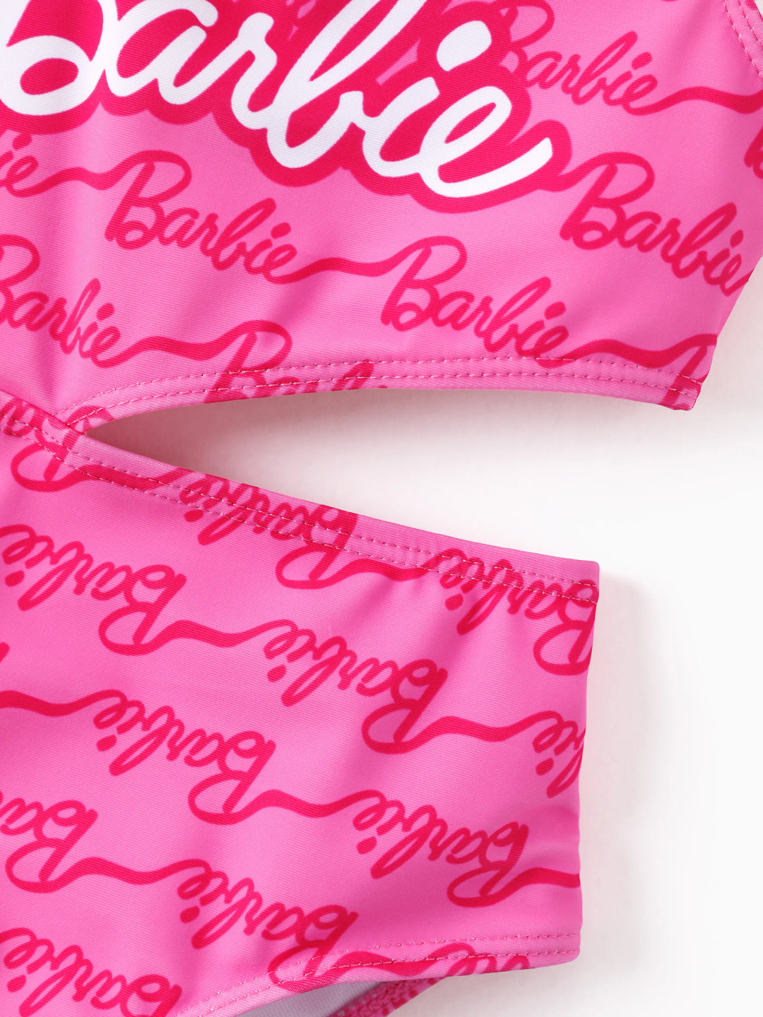 Barbie Toddler/Kid Girl UPF50+ One-shoulder Allover Print Swimsuit  Hot Pink
