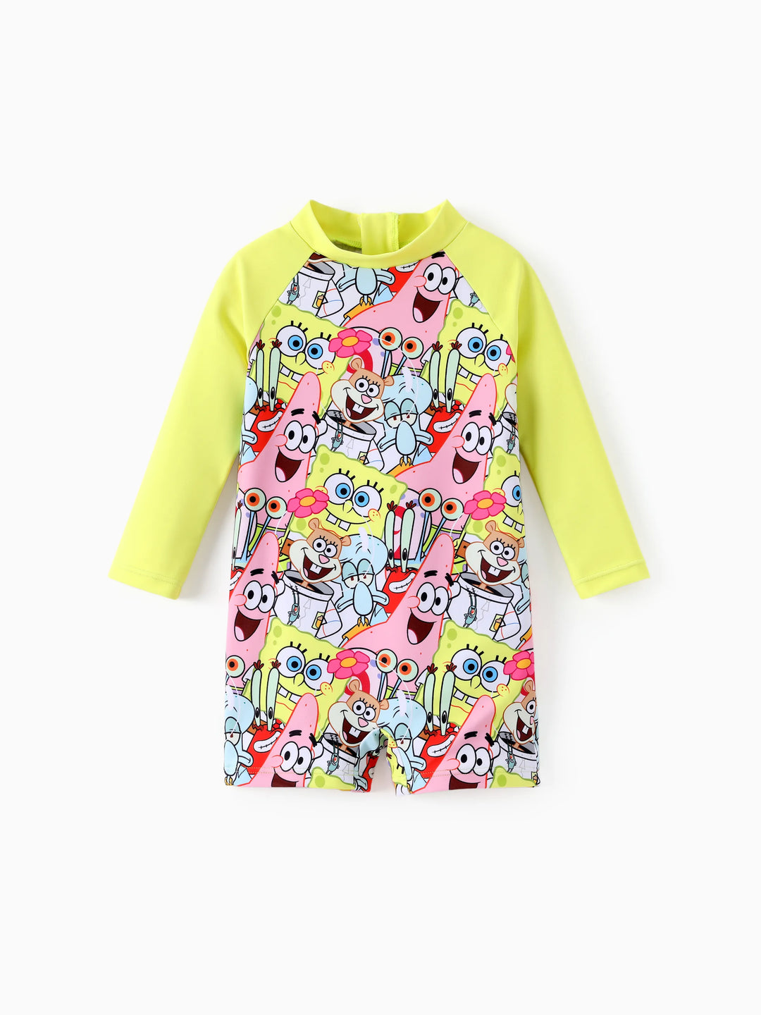 SpongeBob SquarePants Baby/Toddler Girl UPF50+ Colorblock Allover Print Swimsuit Multi-color