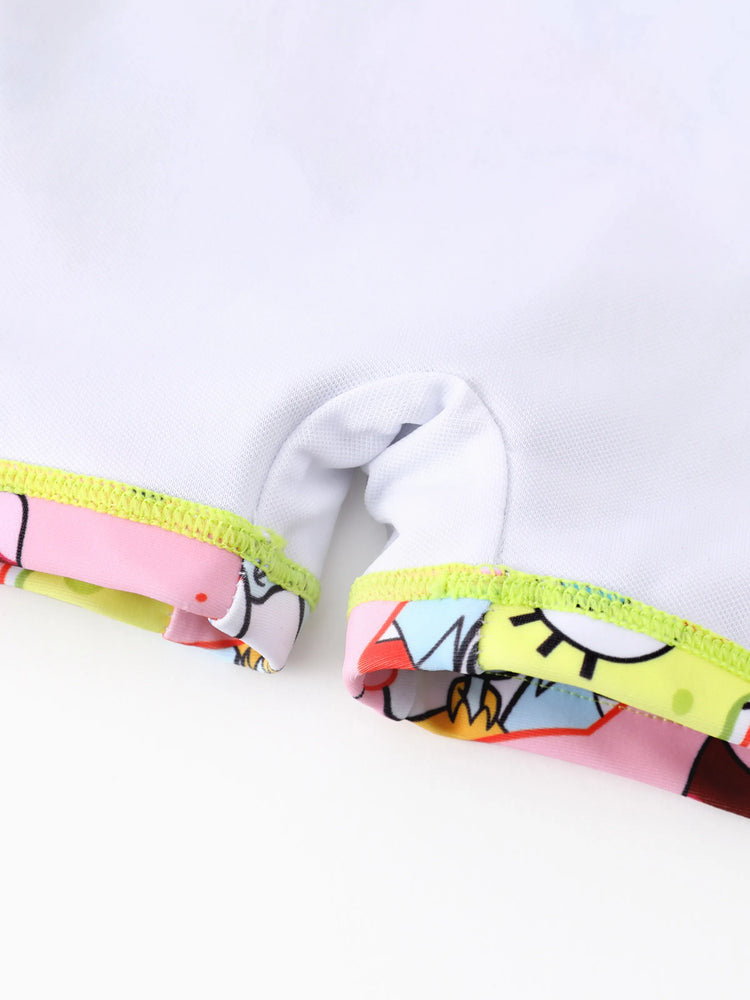 SpongeBob SquarePants Baby/Toddler Girl UPF50+ Colorblock Allover Print Swimsuit  Multi-color