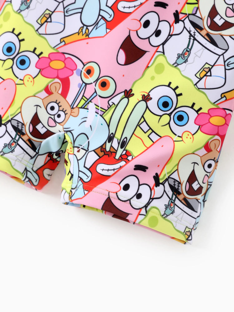 SpongeBob SquarePants Baby/Toddler Girl UPF50+ Colorblock Allover Print Swimsuit  Multi-color