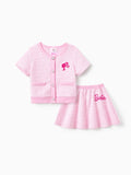Barbie Toddler/Kid Girl 2pcs Sweet Secret Button Dress Set Light Pink