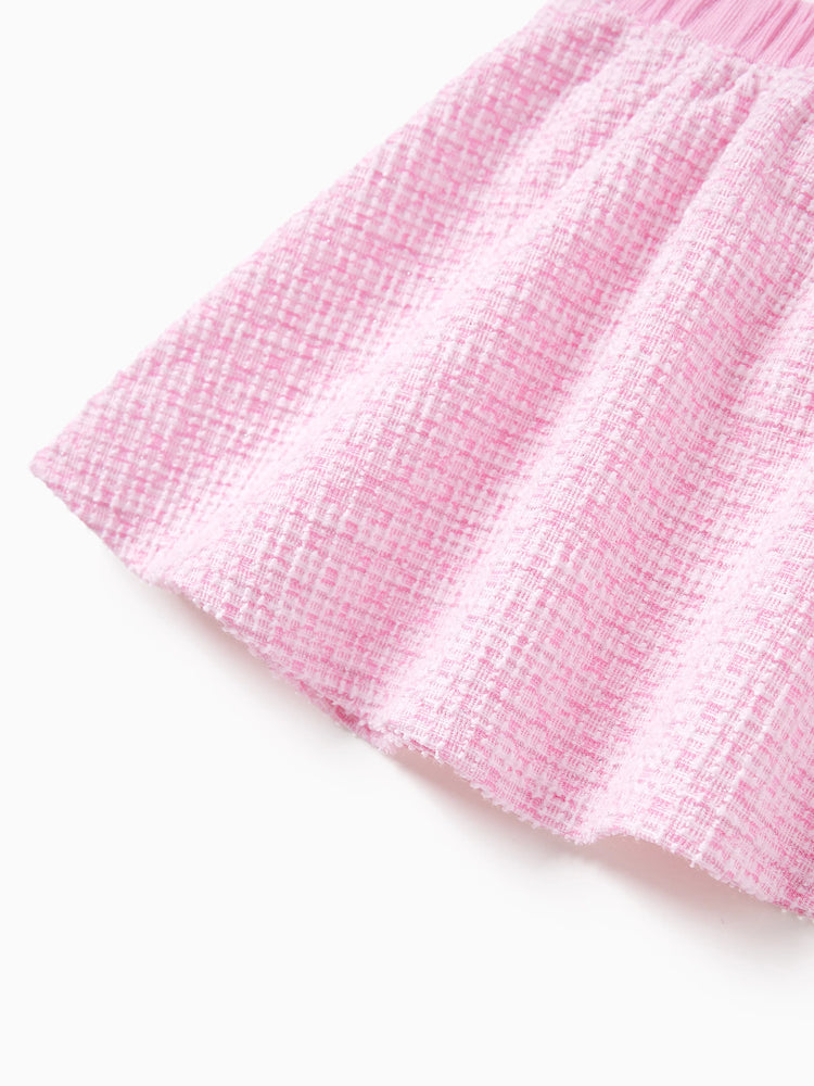 Barbie Toddler/Kid Girl 2pcs Sweet Secret Button Dress Set Light Pink