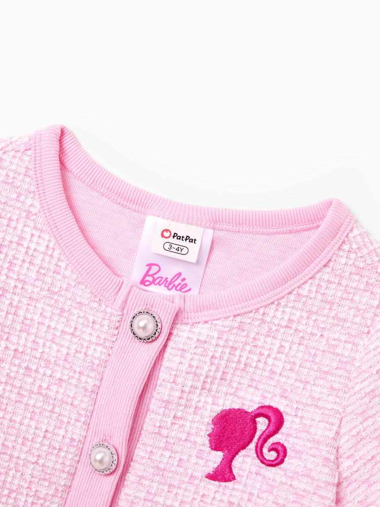 Barbie Toddler/Kid Girl 2pcs Sweet Secret Button Dress Set Light Pink