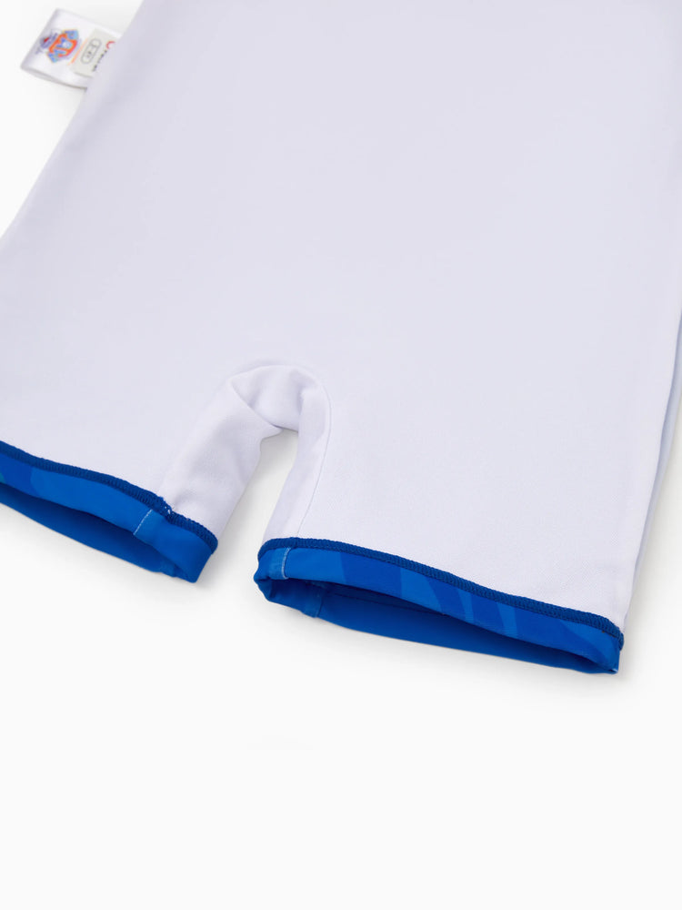 PAW Patrol Toddler Boy Chase/Rubble UPF50+ Colorblock Swimsuit  Blue