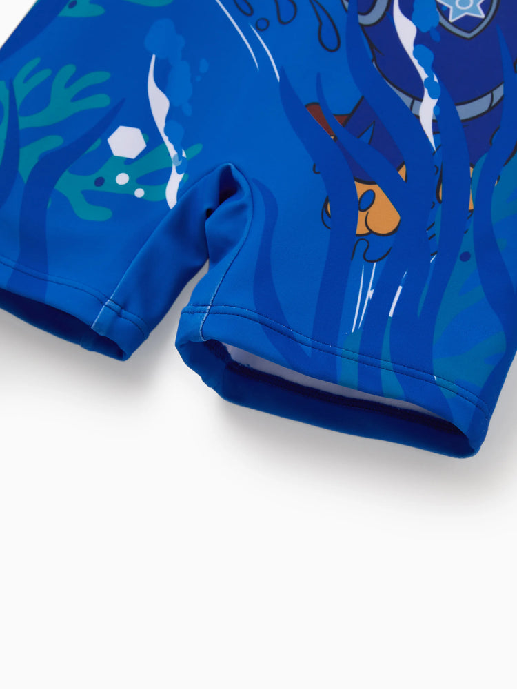 PAW Patrol Toddler Boy Chase/Rubble UPF50+ Colorblock Swimsuit  Blue