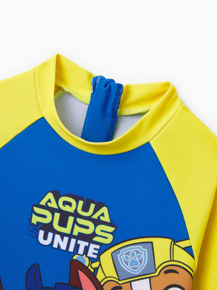 PAW Patrol Toddler Boy Chase/Rubble UPF50+ Colorblock Swimsuit  Blue