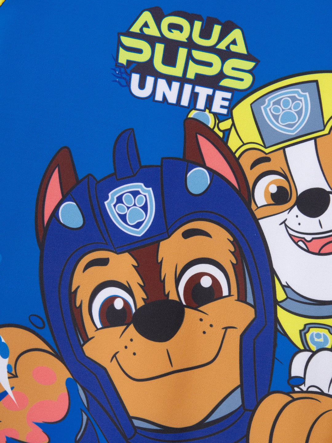 PAW Patrol Kleinkind-Jungen Badeanzug mit Chase/Rubble UPF50+ Sonnenschutz und Colorblock-Design in Blau.
