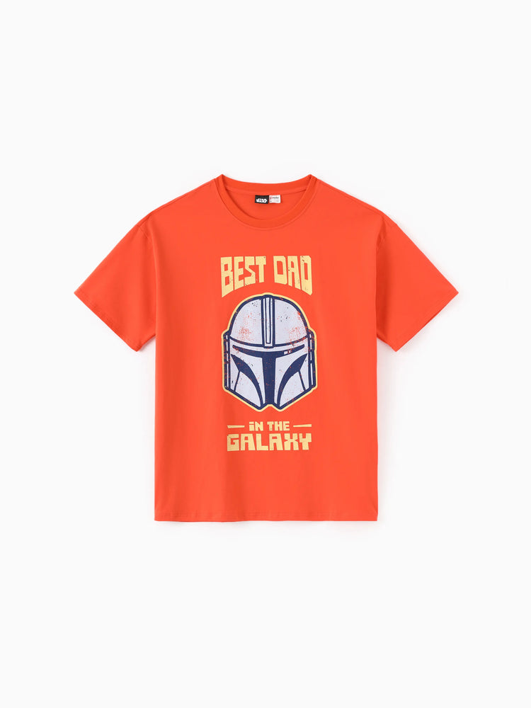 Star Wars Father's Day Matching Family Mandalorian & Grogu Cotton Tee Orange red
