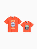 Star Wars Father's Day Matching Family Mandalorian & Grogu Cotton Tee Orange red