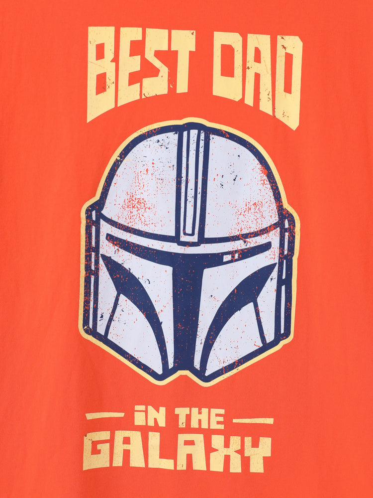 Star Wars Father's Day Matching Family Mandalorian & Grogu Cotton Tee Orange red