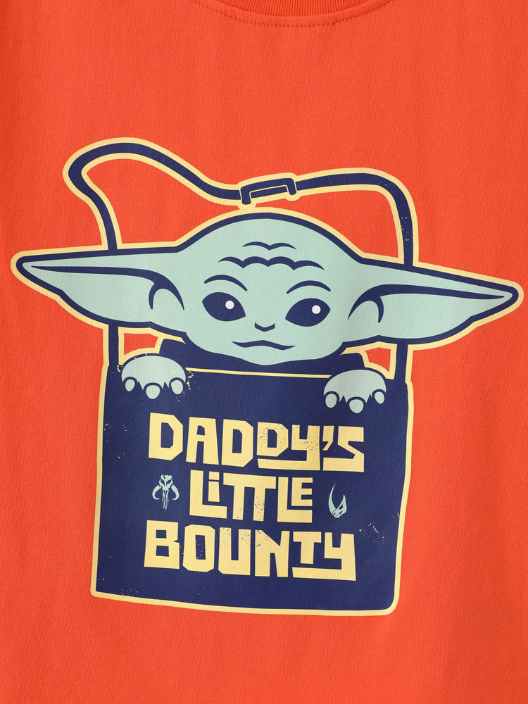 Star Wars Father's Day Matching Family Mandalorian & Grogu Cotton Tee Orange red