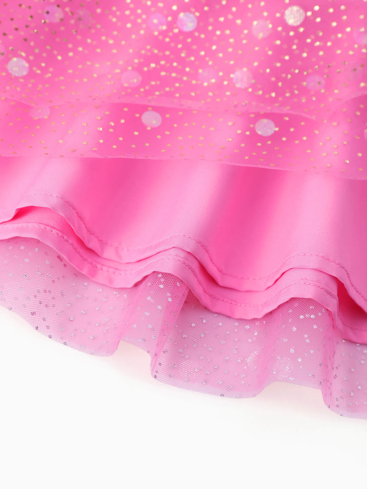 PAW Patrol Toddler Girl Skye & Liberty Sweet Ruffle-sleeve Mesh Dress Pink