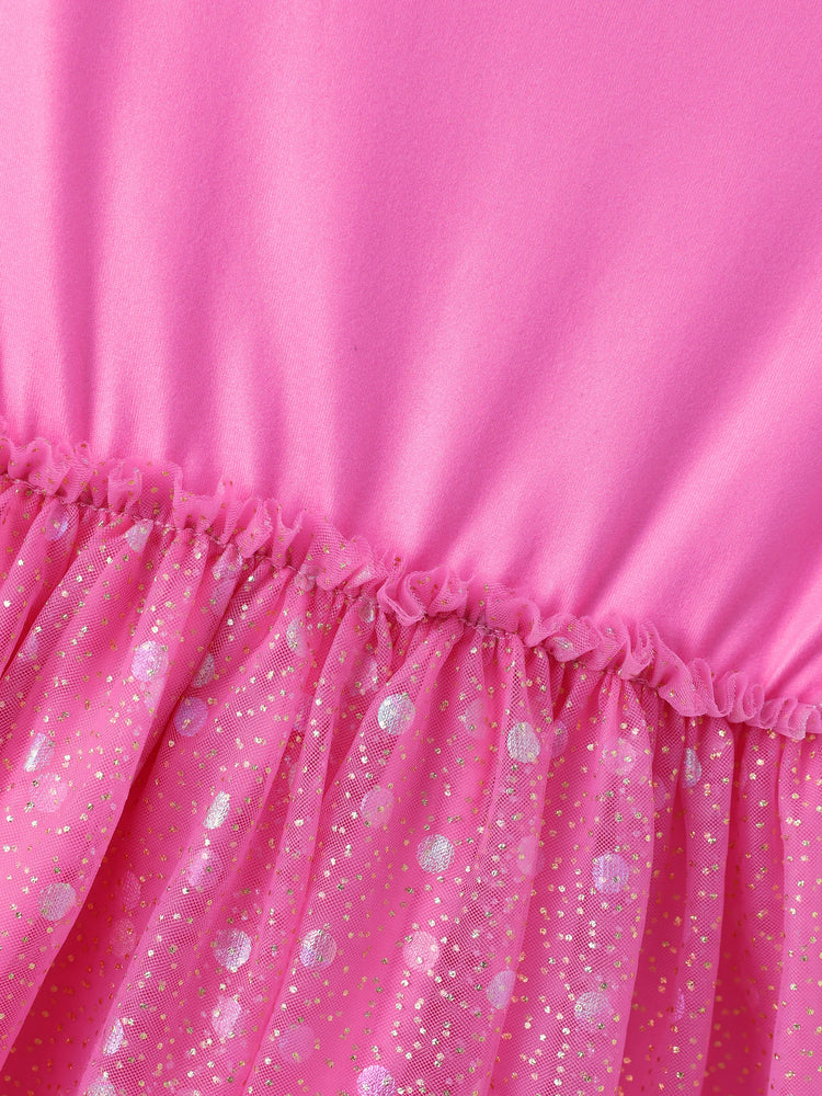 PAW Patrol Toddler Girl Skye & Liberty Sweet Ruffle-sleeve Mesh Dress Pink