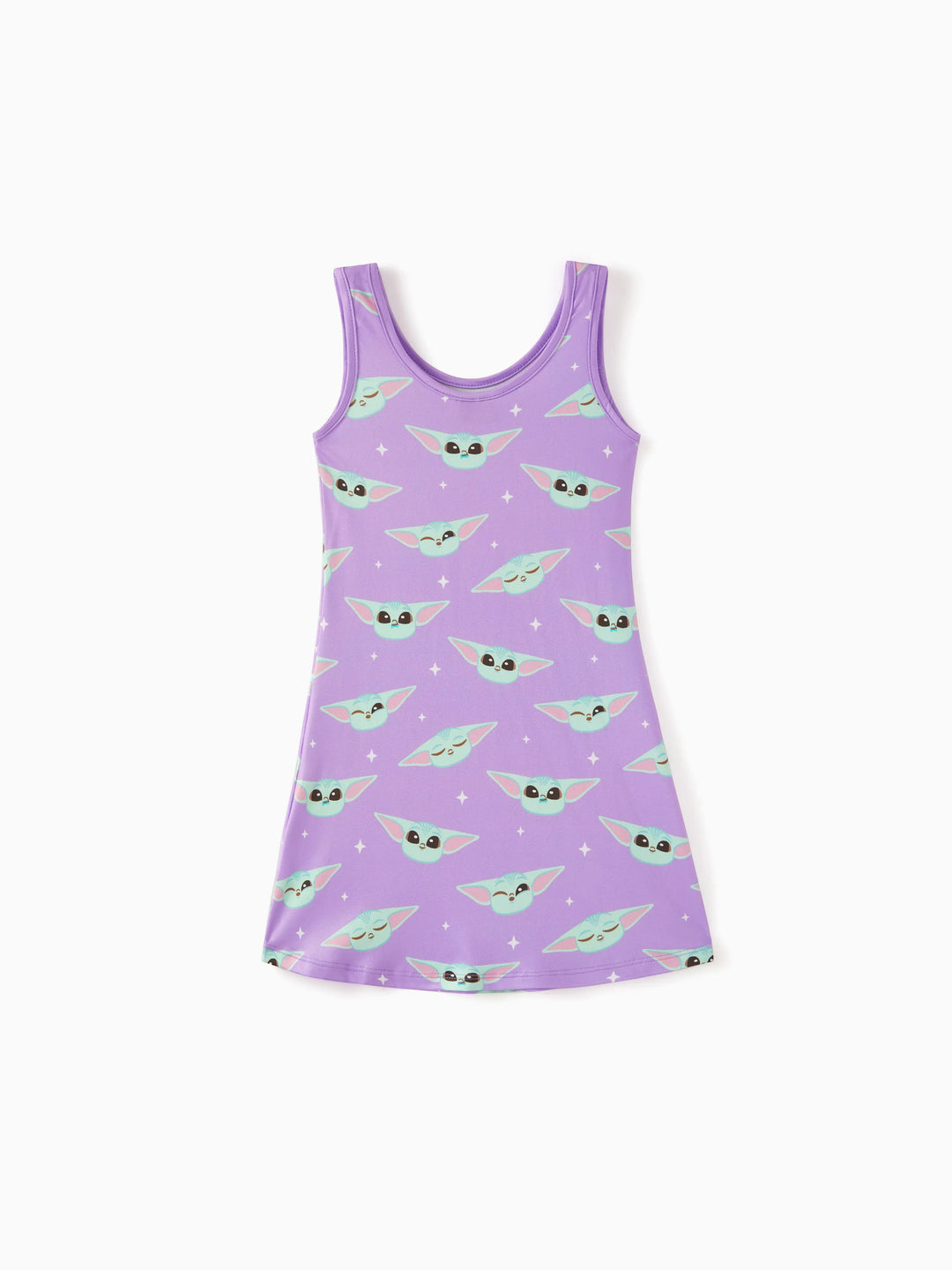Star Wars Toddler/Kid Girl Grogu Allover Print Sleeveless Dress Purple