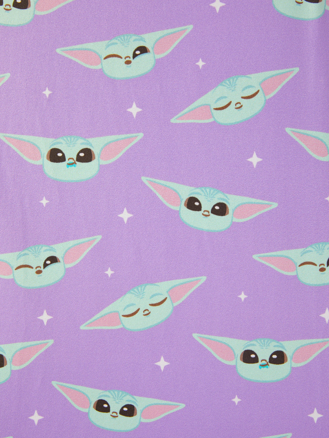 Star Wars Toddler/Kid Girl Grogu Allover Print Sleeveless Dress Purple