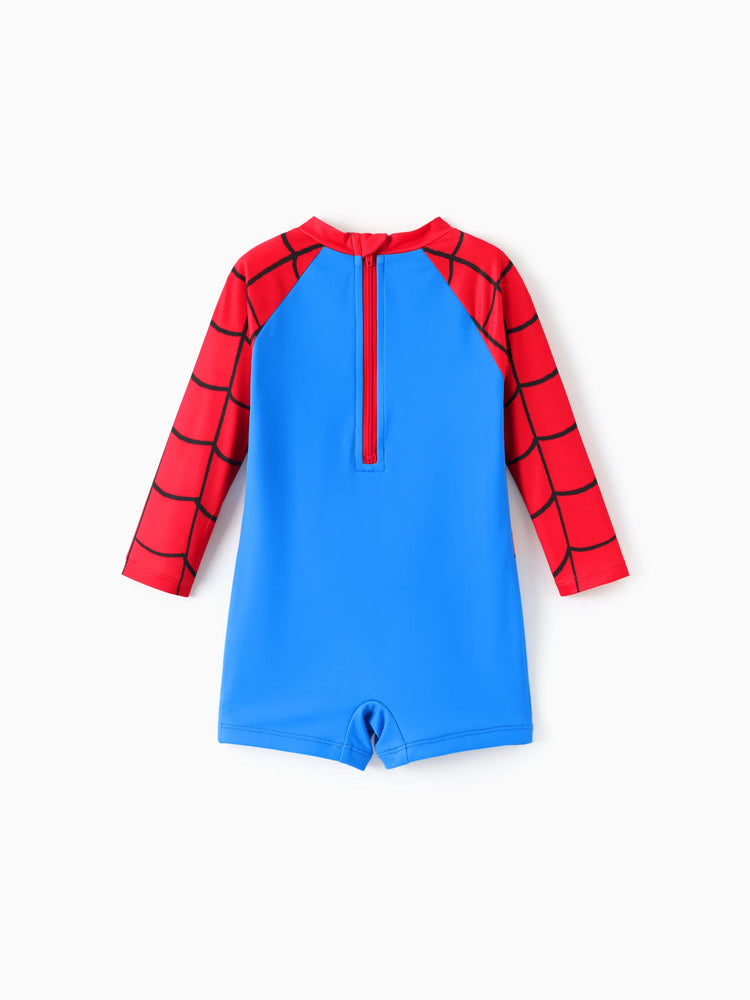 Marvel Baby/Toddler Boy Spider-Man UPF30+ Colorblock Print Swimsuit  Red
