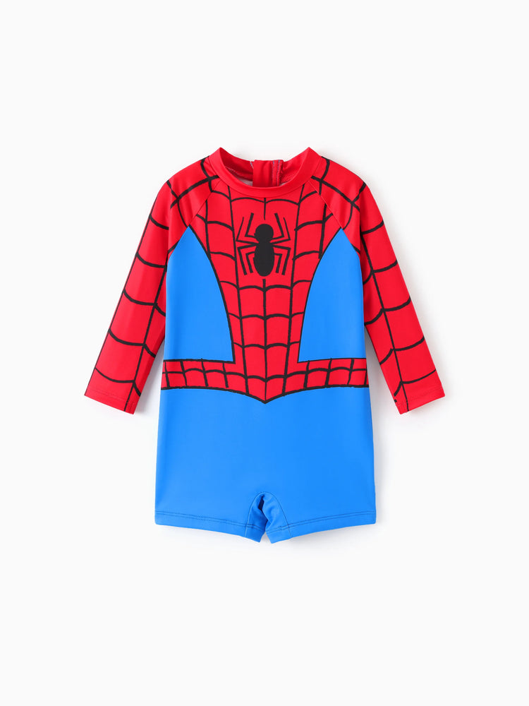 Marvel Baby/Toddler Boy Spider-Man UPF30+ Colorblock Print Swimsuit  Red