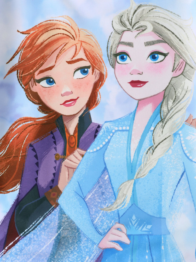 Disney Frozen Toddler/Kid Girl 2pcs Elsa/Anna Ruffled Long-sleeve Swimsuit Blue