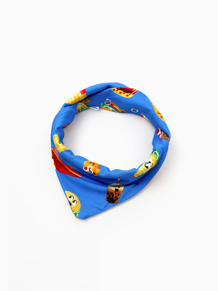 Family Matching Bamboo Pajamas Buttery Soft Bamboo PJs for Men Women Kids Toddler, Cute Burger & Fries Print Short Sleeve Sleepwear (Snug-Fitting for Children) Royal Blue