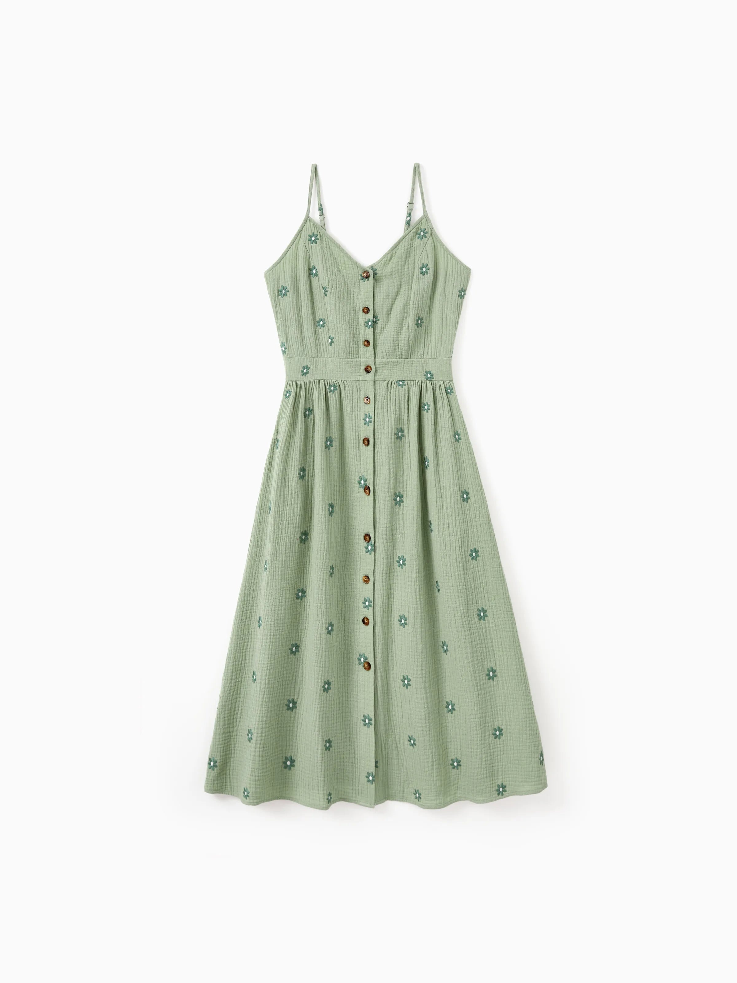 Matching Floral Cotton Dresses for Mom & Me Button-Down Smocked Floral - PatPat Matching Floral Cotton Dresses for Mom & Me Button-Down Smocked Floral - PatPat