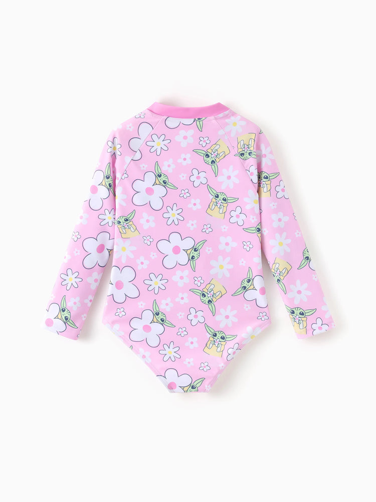 Star Wars Toddler/Kid Girl Grogu Allover Print Swimsuit Light Pink