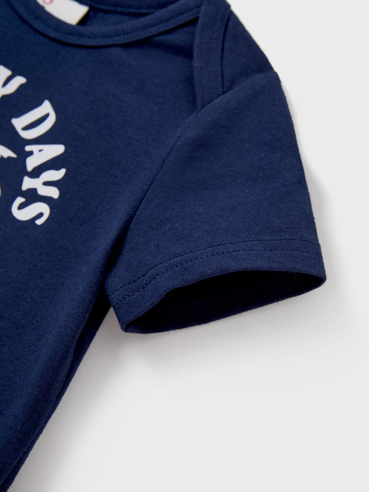 Daddy & Daughter Cotton T-Shirt & Dress Set – Sunny Days Palm Print for Dad, Mom, Baby & Toddler, Perfect for Summer Vacations & Family Outings Tibetan blue