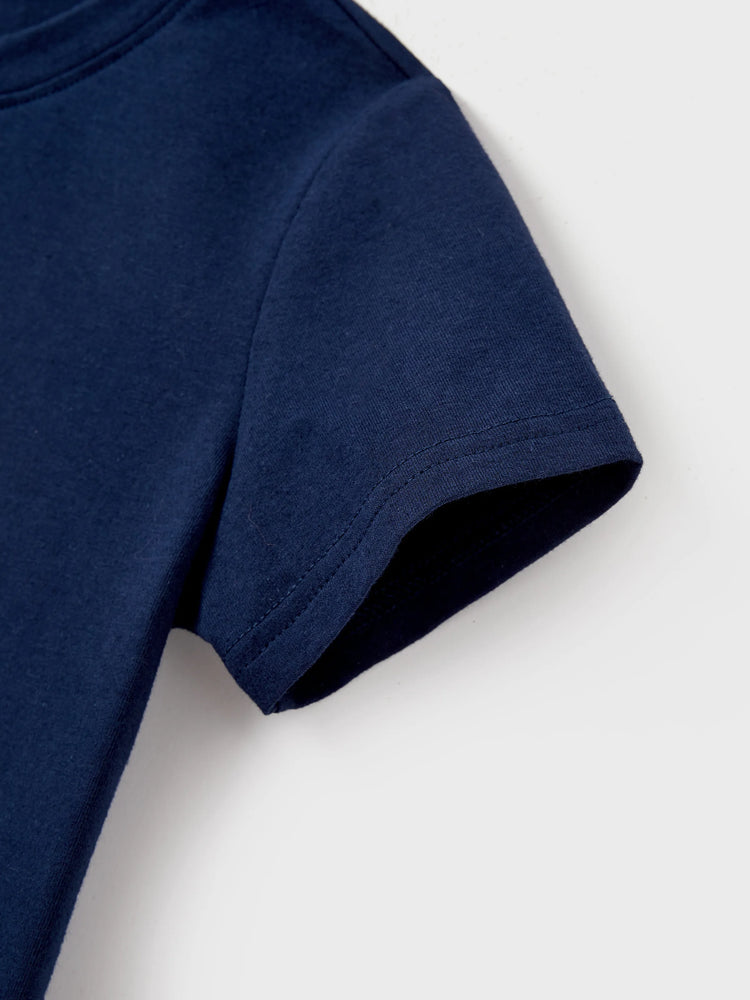 Mommy & me Cotton T-Shirt & Dress Set – Sunny Days Palm Print for Dad, Mom, Baby & Toddler, Perfect for Summer Vacations & Family Outings Tibetan blue