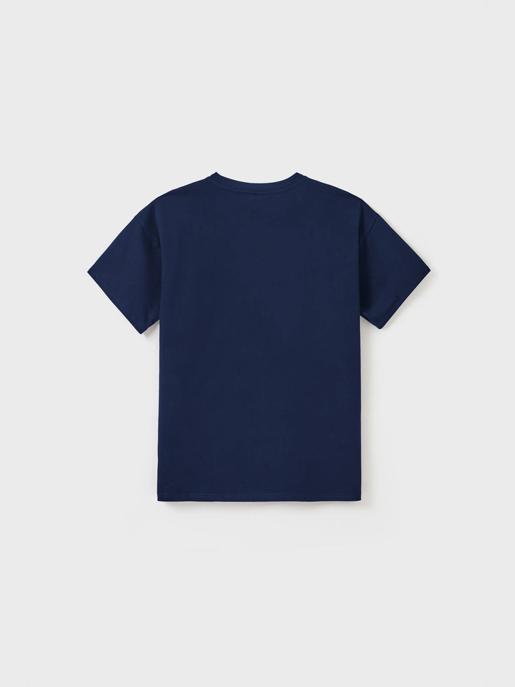 Family Matching Cotton T-Shirt & Dress Set – Sunny Days Palm Print for Dad, Mom, Baby & Toddler, Perfect for Summer Vacations & Family Outings Tibetan blue