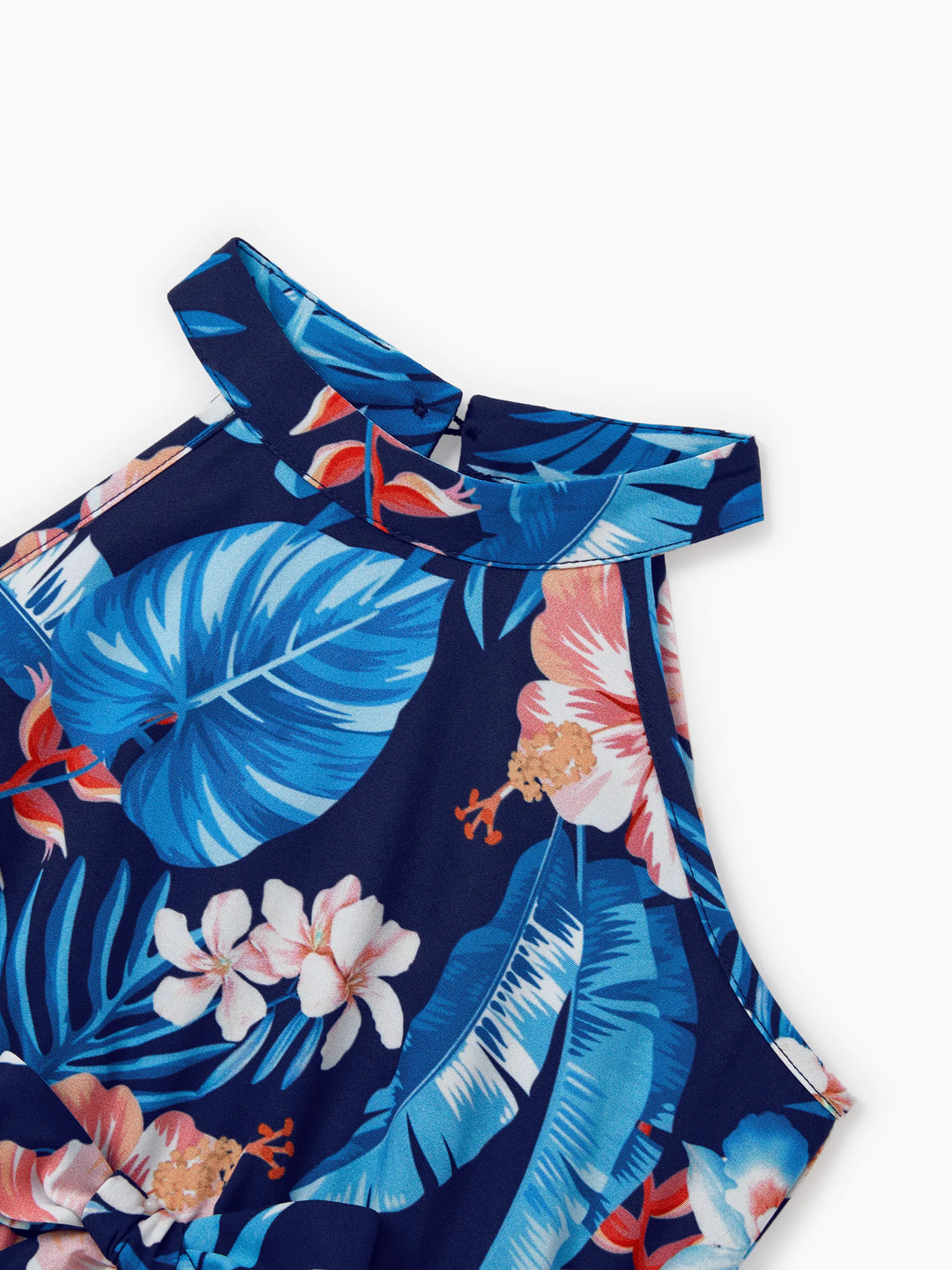 Robes à bretelles imprimé floral tropical pour vacances, Parfaites pour vacances d'été & photos de famille Bleu profond