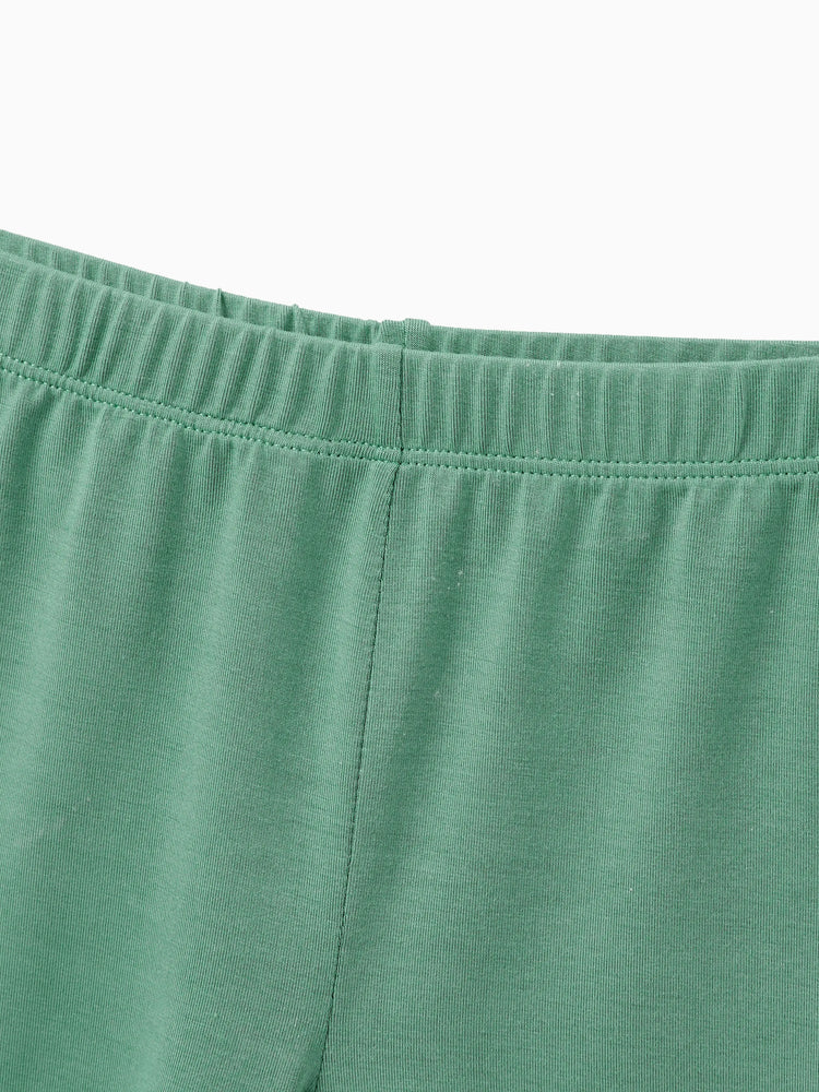 Family Matching Bamboo Pajamas Buttery Soft Bamboo Viscose PJs for Men Women Kids Toddler Baby, Solid Color Short Sleeve Shirt & Shorts Sleepwear Green