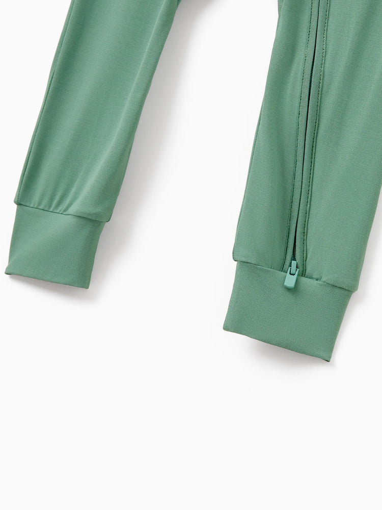 Family Matching Bamboo Pajamas Buttery Soft Bamboo Viscose PJs for Men Women Kids Toddler Baby, Solid Color Short Sleeve Shirt & Shorts Sleepwear Green