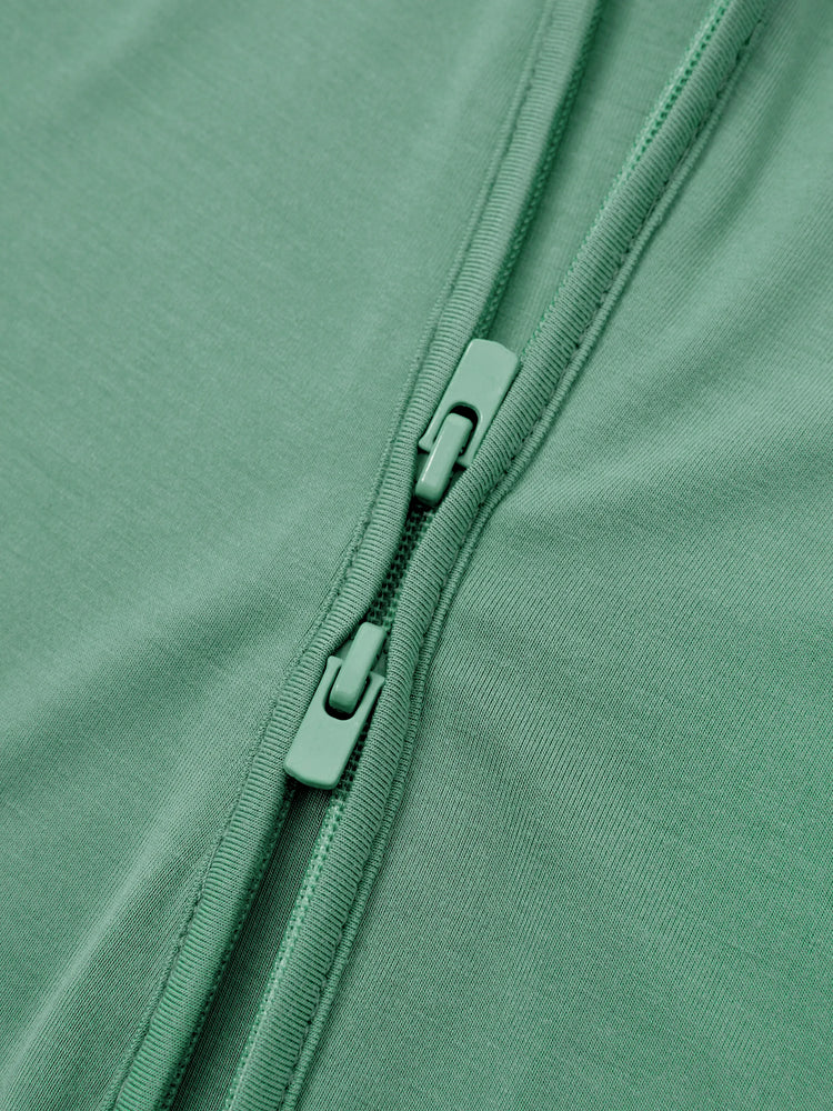 Family Matching Bamboo Pajamas Buttery Soft Bamboo Viscose PJs for Men Women Kids Toddler Baby, Solid Color Short Sleeve Shirt & Shorts Sleepwear Green