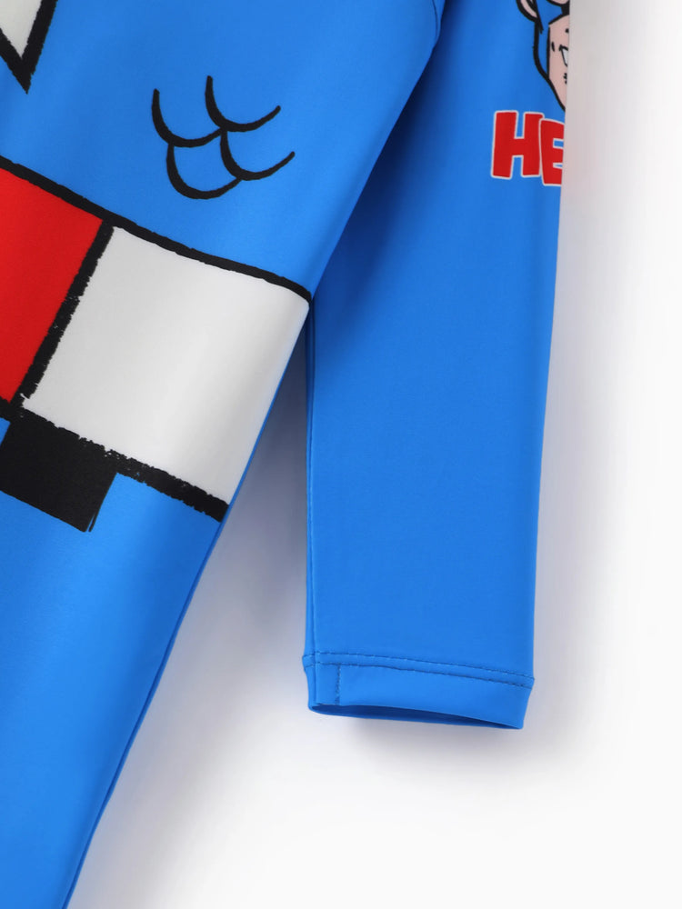 Marvel Baby/Toddler Boy Captain America UPF30+ Star Print Swimsuit  Blue