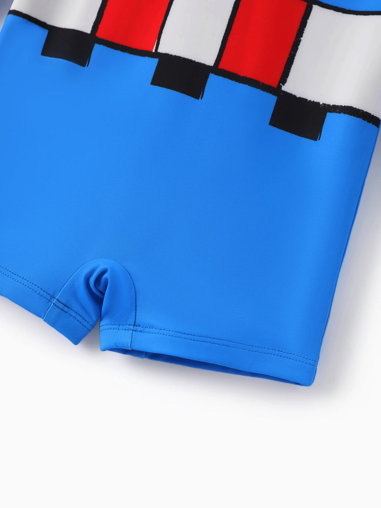 Marvel Baby/Toddler Boy Captain America UPF30+ Star Print Swimsuit  Blue