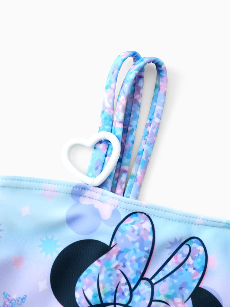 Disney Mickey and Friends Toddler/Kid Girl 1pc Minnie Mouse Polka Dots One-shoulder Strap  Swimsuit Multi-color