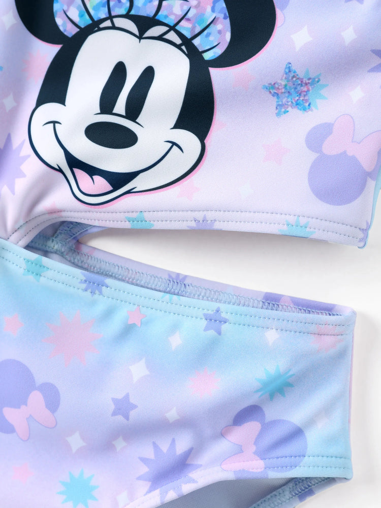 Disney Mickey and Friends Toddler/Kid Girl 1pc Minnie Mouse Polka Dots One-shoulder Strap  Swimsuit Multi-color