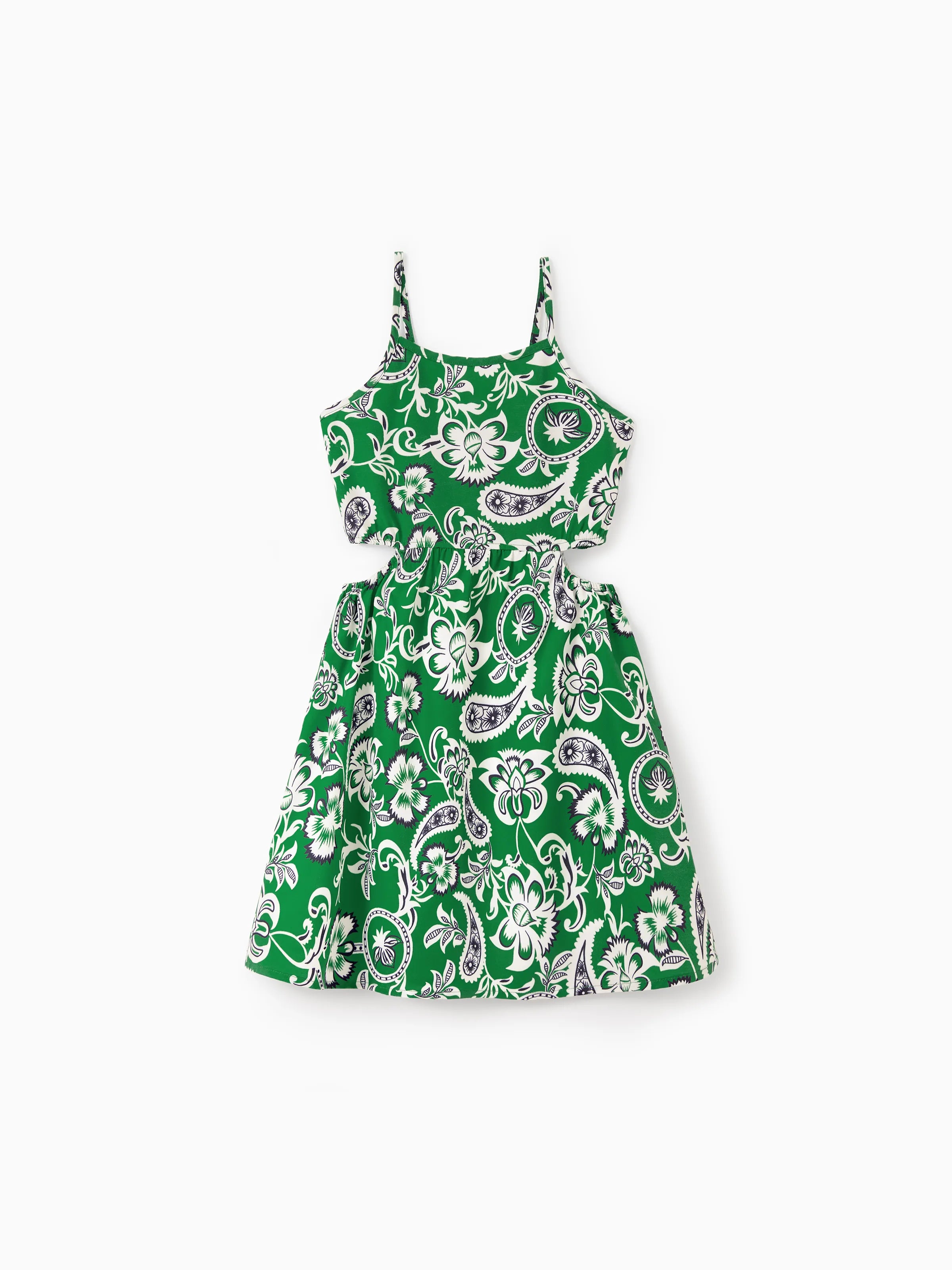 Toddler/Kid Girl Strappy Smocked Dress for Summer Vacation Green - PatPat Toddler/Kid Girl Strappy Smocked Dress for Summer Vacation Green - PatPat