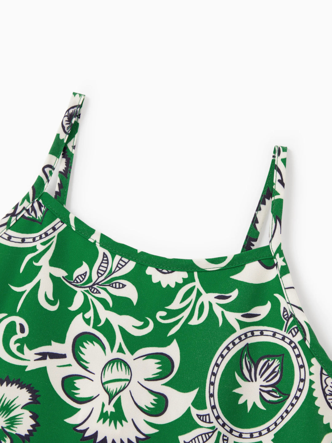 Kleinkind-/Kinder-Mädchen Gerafftes Kleid mit Trägern für Sommerurlaub Grün