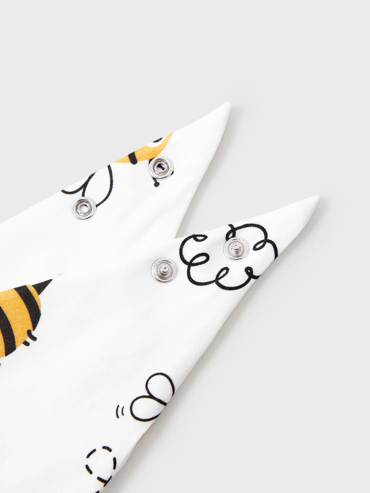 Family Matching Bamboo Pajamas Soft Bamboo Viscose PJs for Men Women Kids Toddler, Cute Bee Print Sleepwear with Short Sleeve Top and Long Pants White