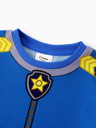 PAW Patrol Toddler Boy 2pcs Chase Waffle Fabric Tee and Shorts Set Blue