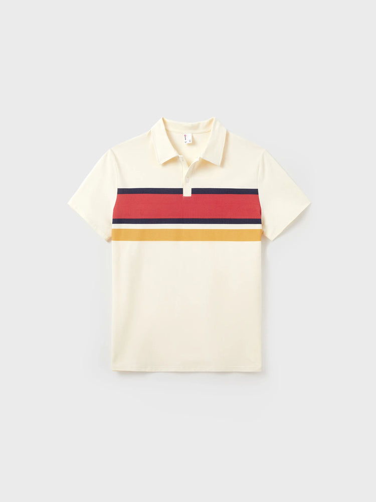 Family Matching Casual Outfit Colorblock Polo Collar T-shirt or Floral Print Flutter Sleeveless Dress Set Orange red