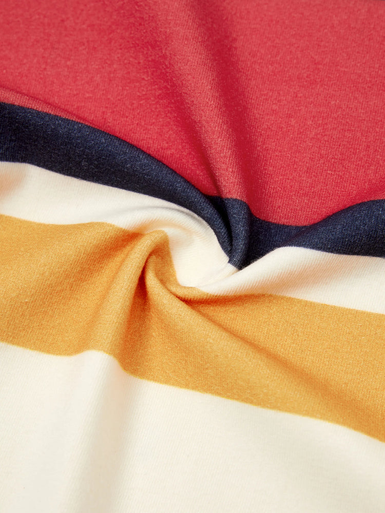 Family Matching Casual Outfit Colorblock Polo Collar T-shirt or Floral Print Flutter Sleeveless Dress Set Orange red