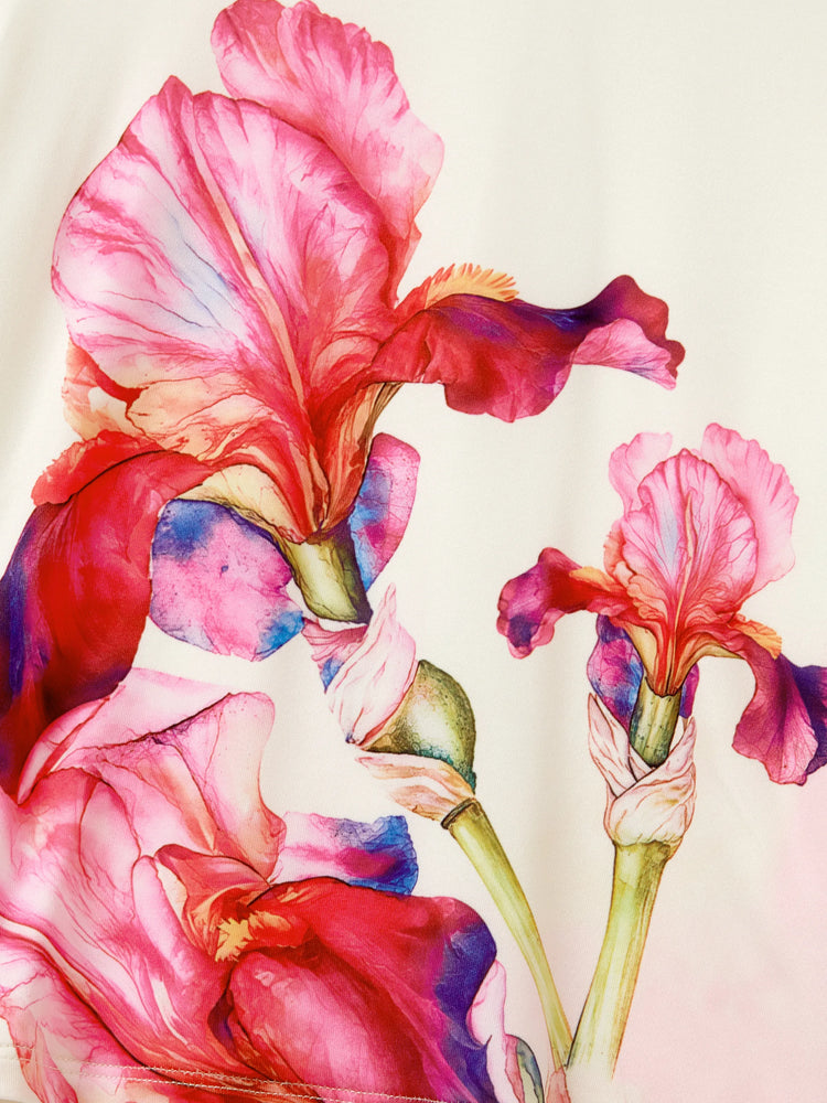 Mommy & me Casual Outfit Floral Print T-shirt or Halter Dress Summer Set for Vacation Apricot