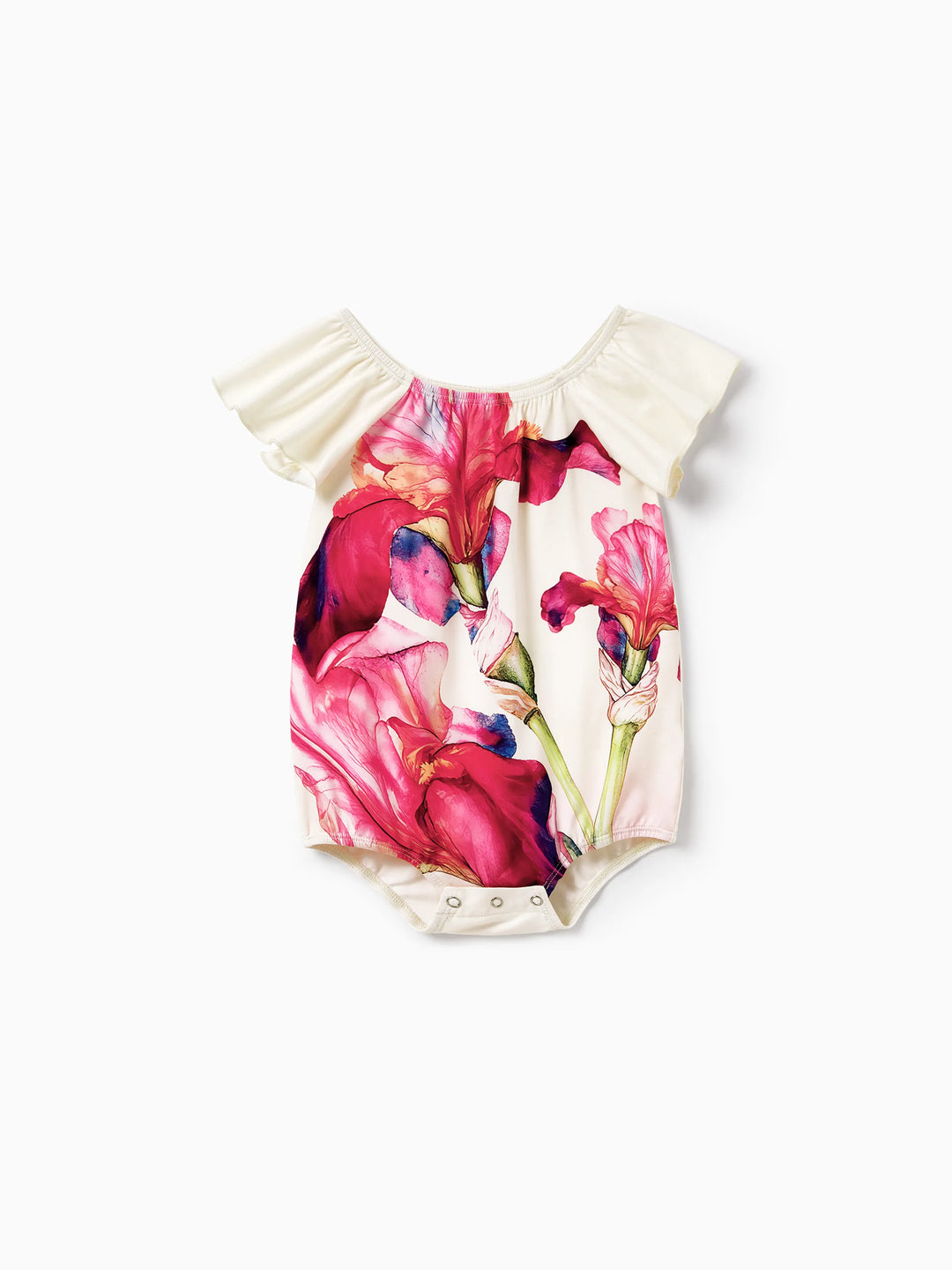 Mommy & me Casual Outfit Floral Print T-shirt or Halter Dress Summer Set for Vacation Apricot