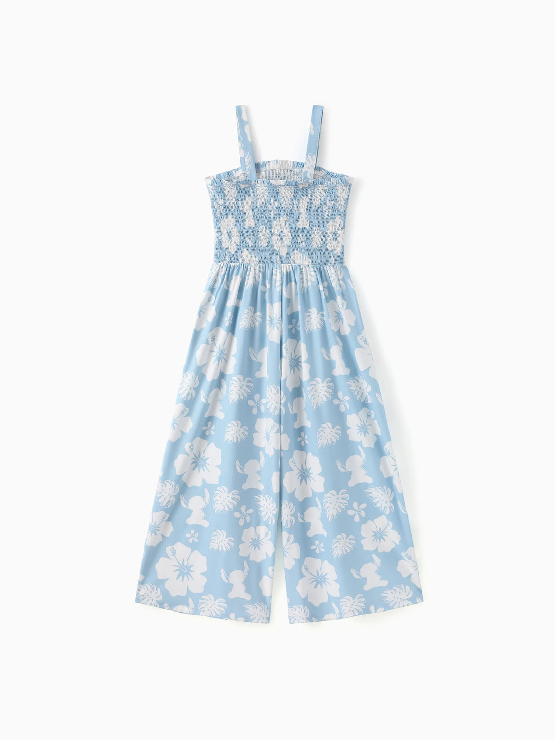 Mono / Vestido / Camisa Tropical Floral a Juego para la Familia Disney Stitch Azul Claro