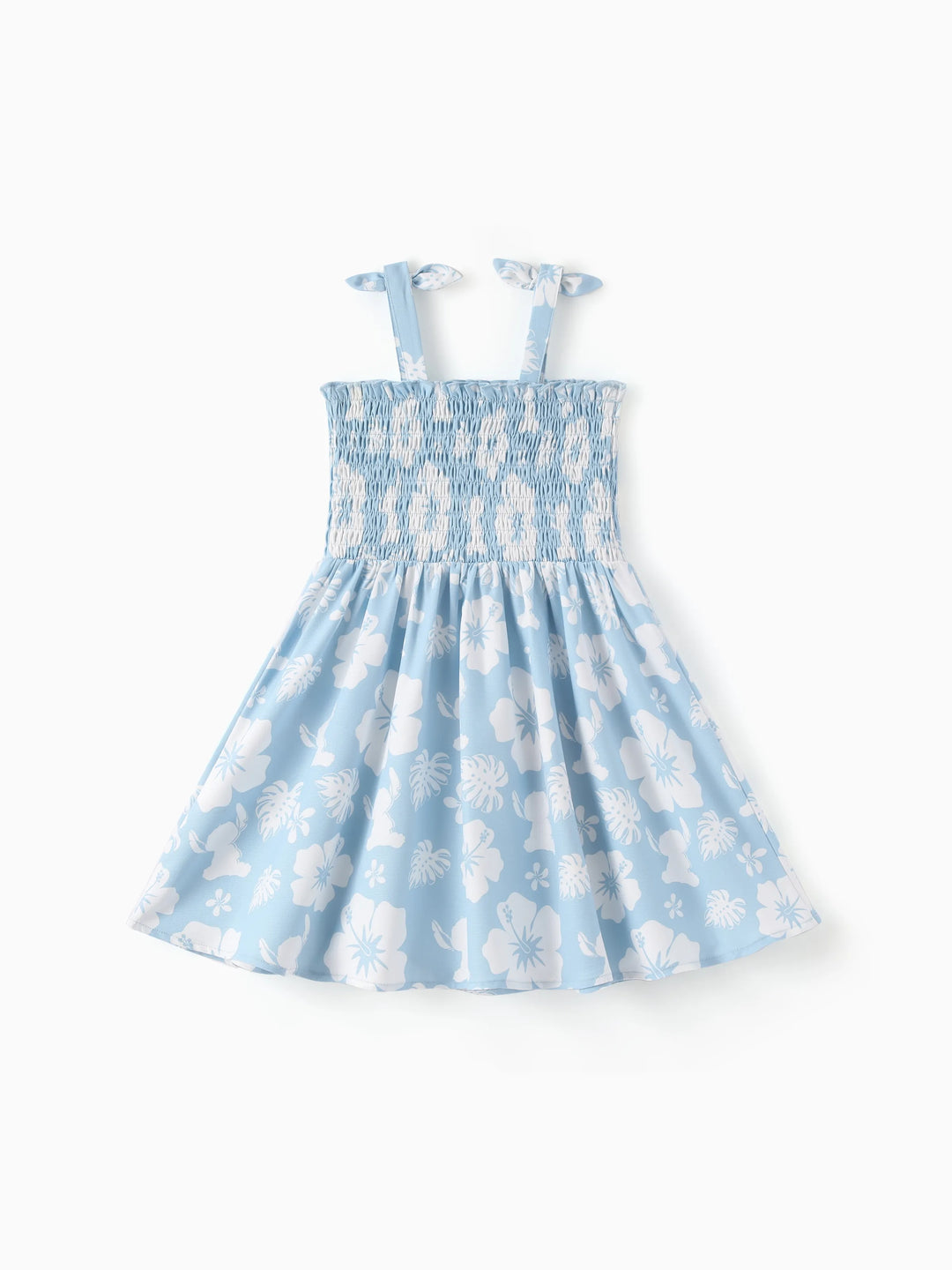 Mono / Vestido / Camisa Tropical Floral a Juego para la Familia Disney Stitch Azul Claro