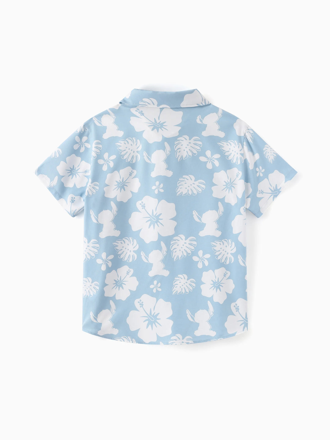 Disney Stitch Daddy & Son Tropical Floral Jumpsuit/ Dress/ Shirt Light Blue