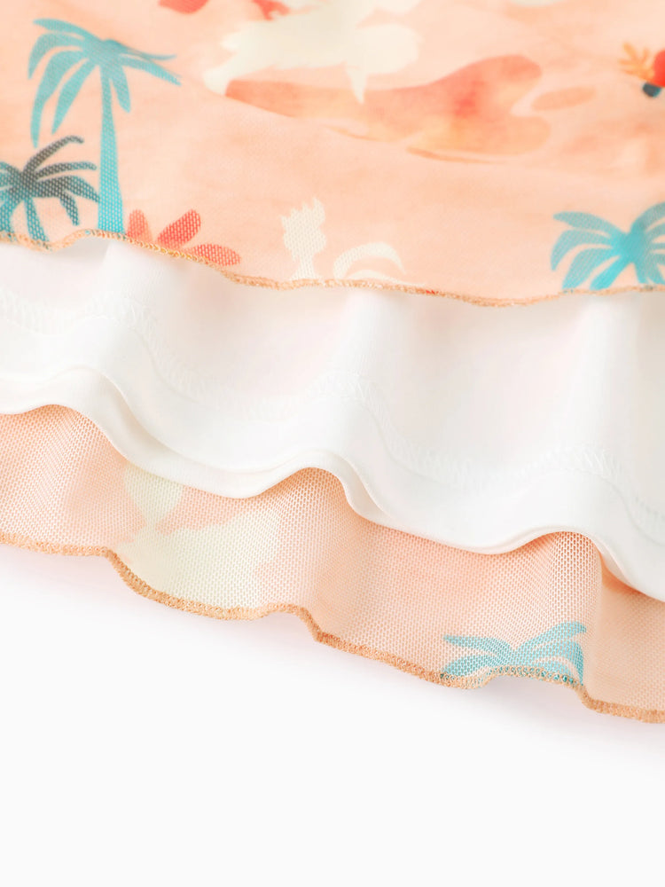 Disney Princess Mommy and Me Moana Tropical Floral V-neck Dress Orange