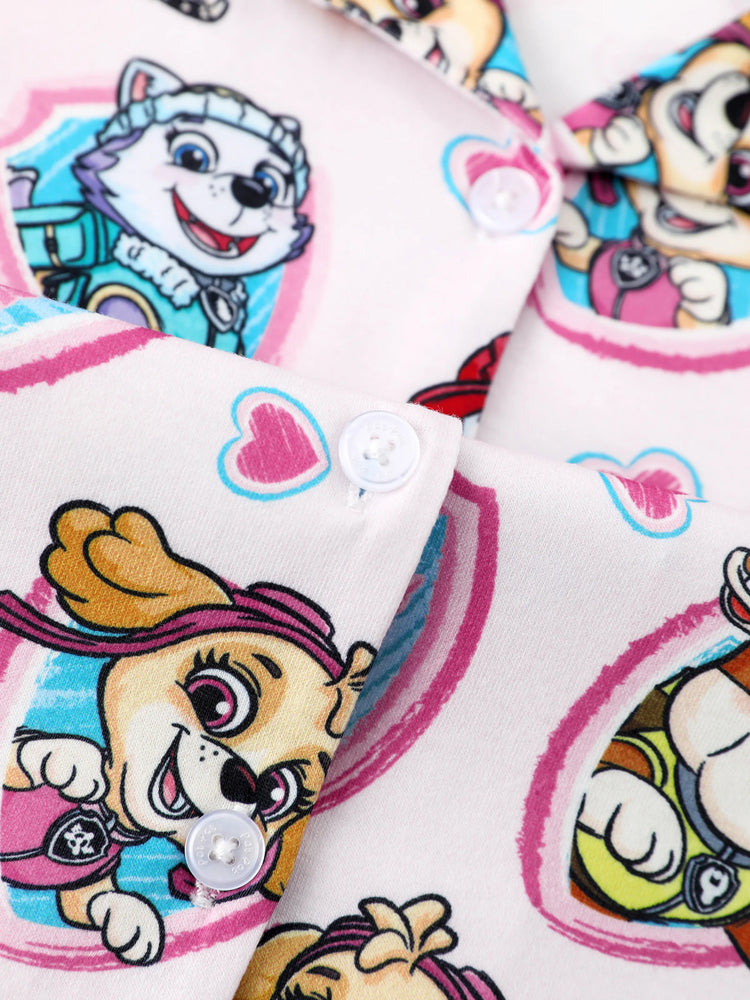 PAW Patrol Matching Family Casual Stripe Lapel Pajamas Sets with Flame Resistant Color block