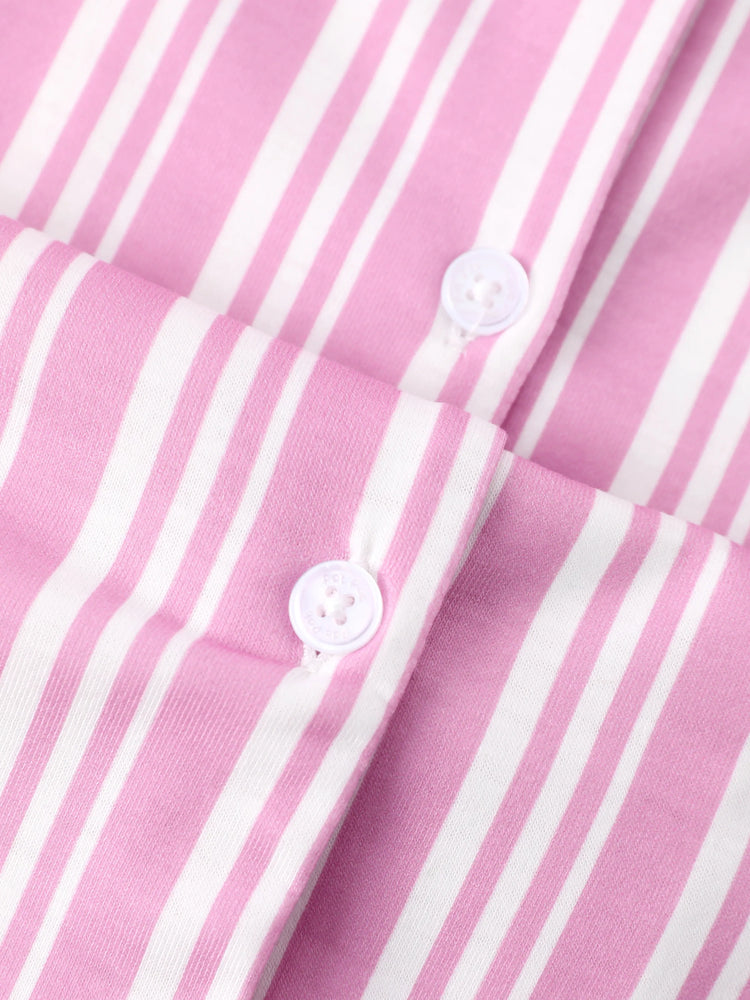 PAW Patrol Matching Family Casual Stripe Lapel Pajamas Sets with Flame Resistant Color block